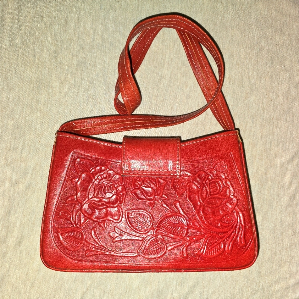 Red shoulder bag